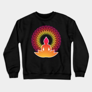 Enlightened Soul Buddha Silhouette - The Peaceful Soul Mandala Print Design GC-092-16 Crewneck Sweatshirt